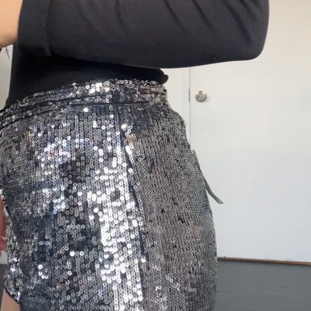 New with tags silver sequin micro shorts